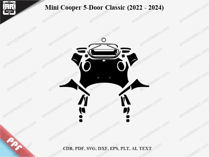 Mini Cooper 5-Door Classic (2022 - 2024) Car Exterior Front PPF Template