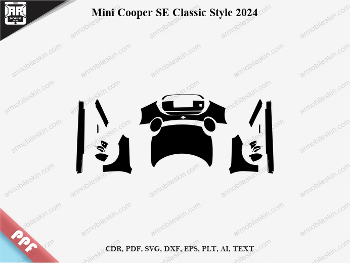 Mini Cooper SE Classic Style 2024 Car PPF Template