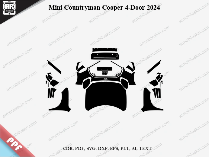Mini Countryman Cooper 4-Door 2024 Car Exterior Front PPF Template