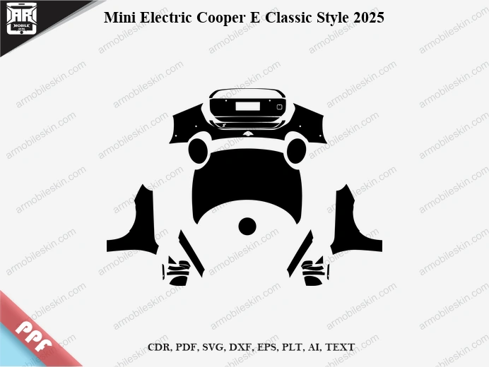 Mini Electric Cooper E Classic Style 2025 Car Exterior Front PPF Template