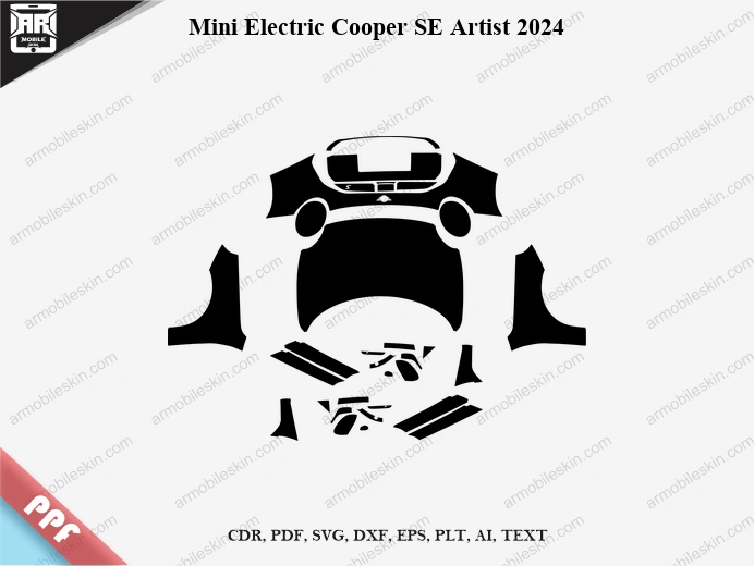 Mini Electric Cooper SE Artist 2024 Car Exterior Front PPF Template