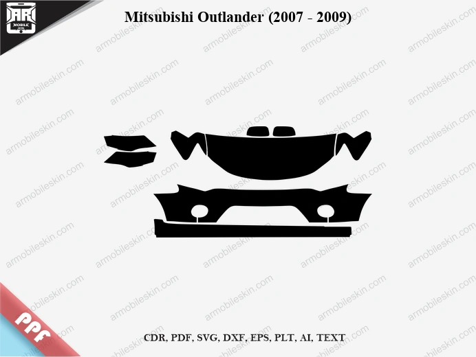 Mitsubishi Outlander (2007 - 2009) Car Exterior Front PPF Template