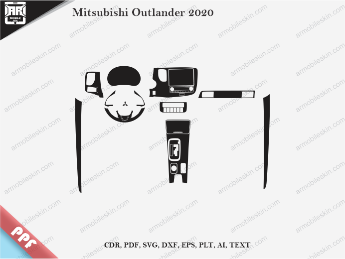Mitsubishi Outlander 2020 Car Interior PPF Cut Template