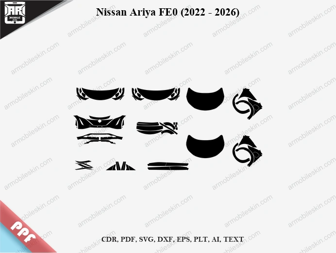Nissan Ariya FE0 (2022 - 2026) Car Exterior Front PPF Template