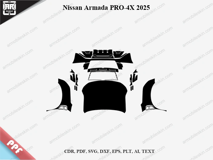 Nissan Armada PRO-4X 2025 Car Exterior Front PPF Template