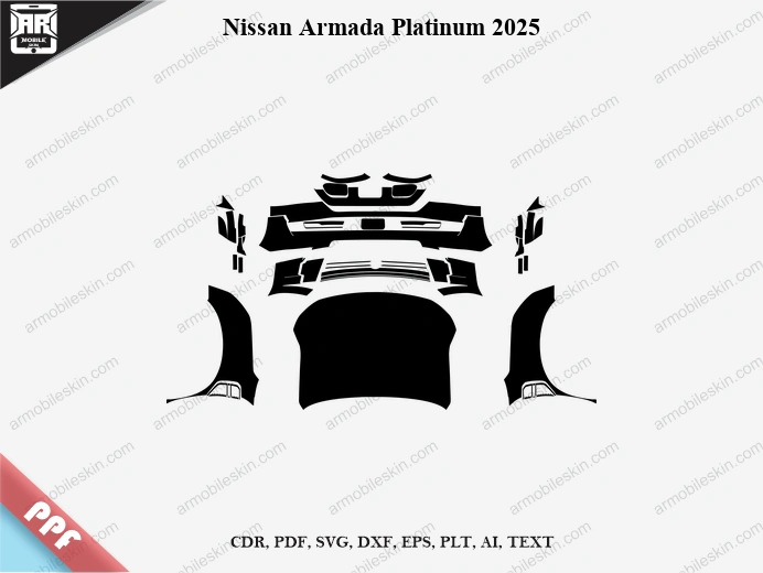 Nissan Armada Platinum 2025 Car Exterior Front PPF Template