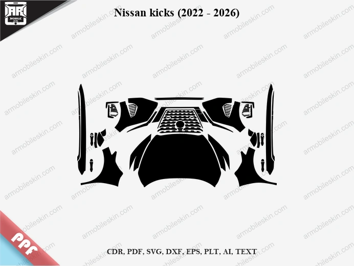 Nissan kicks (2022 - 2026) Car Exterior Front PPF Template