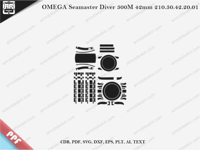OMEGA Seamaster Diver 300M 42mm 210.30.42.20.01 PPF Cut Template