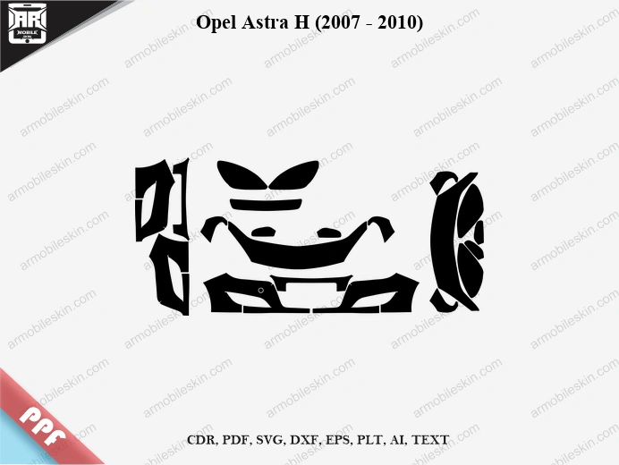 Opel Astra H (2007 - 2010) Car Exterior Front PPF Template