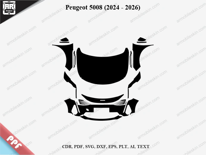 Peugeot 5008 (2024 - 2026) Car Exterior Front PPF Template