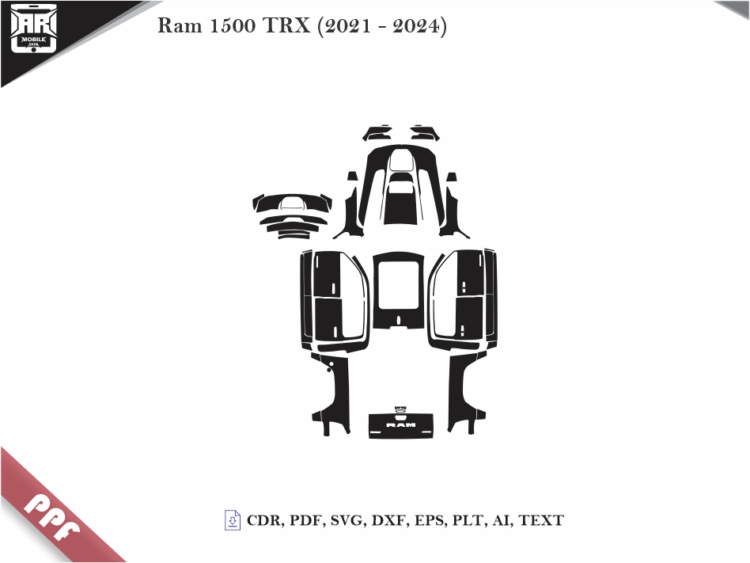 Ram 1500 TRX (2021 - 2024) Car Body PPF Cutting Template