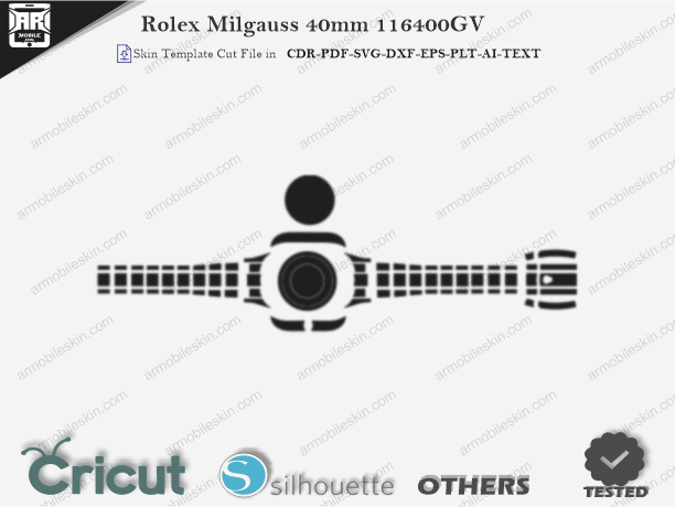 Rolex Milgauss 40mm 116400GV PPF Skin Template Vector