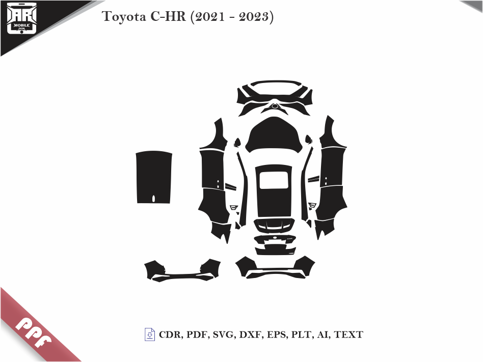 Toyota C-HR (2021 - 2023) Car Body PPF Cutting Template