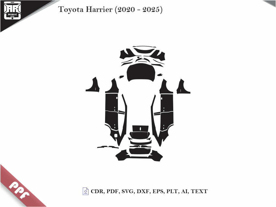 Toyota Harrier (2020 - 2025) Car Body PPF Cutting Template