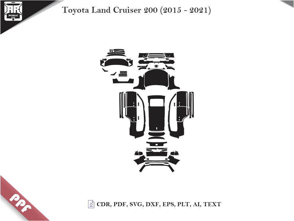 Toyota Land Cruiser 200 (2015 - 2021) Car Body PPF Cutting Template
