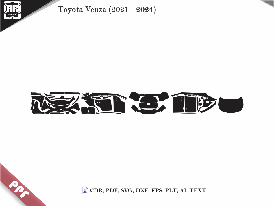 Toyota Venza (2021 - 2024) Car Body PPF Cutting Template