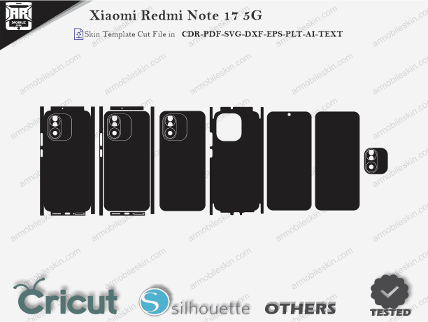 Xiaomi Redmi Note 17 5G Skin Template Vector Cut File