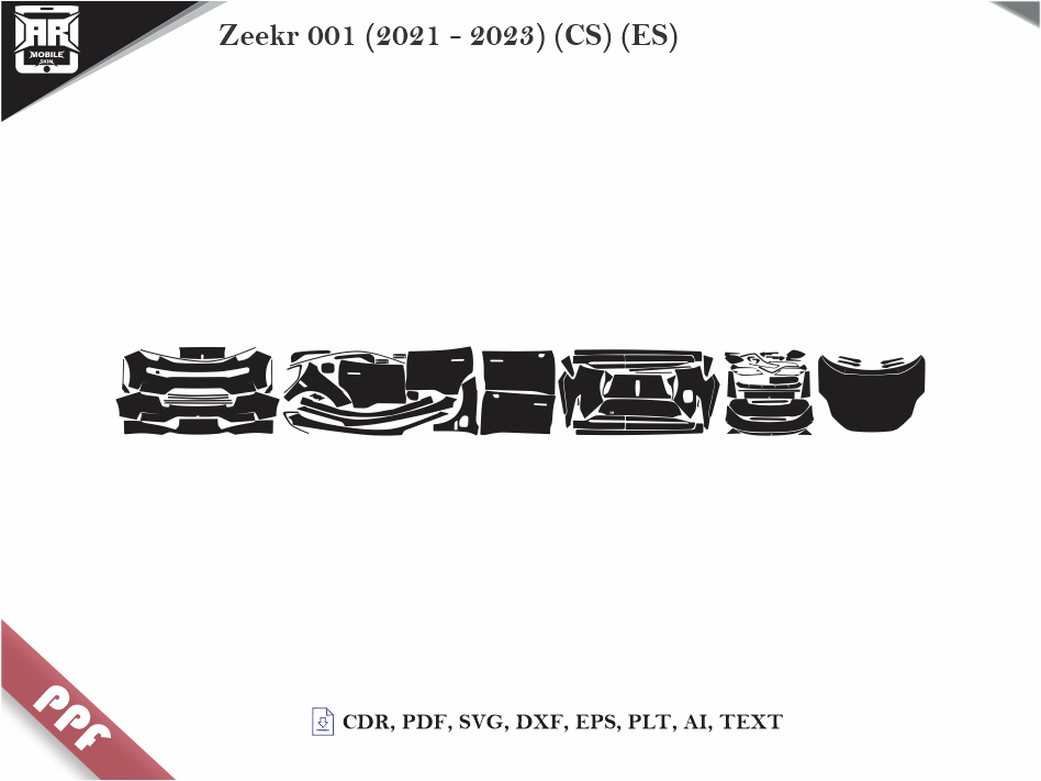 Zeekr 001 (2021 - 2023) (CS) (ES) Car Body PPF Cutting Template