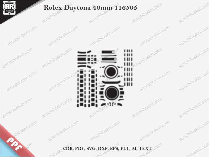 Rolex Daytona 40mm 116505 PPF Cut Template