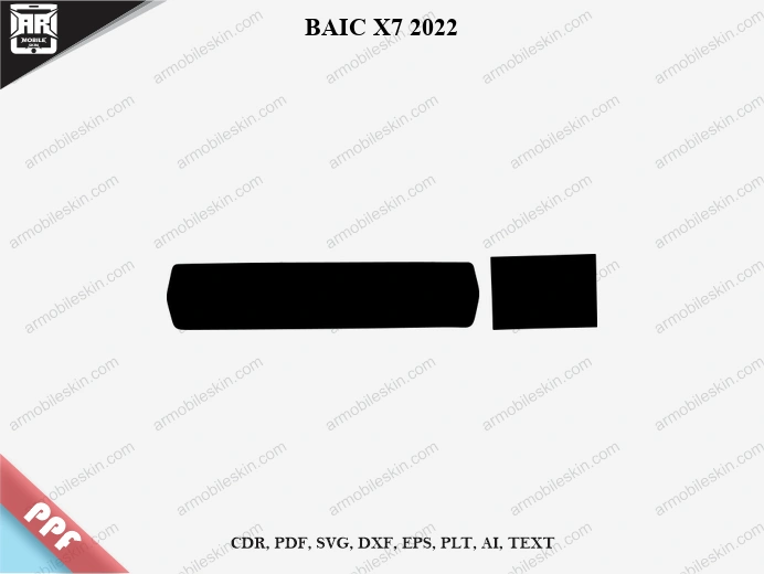 BAIC X7 2022 Car Screen PPF Template Vector Cut File