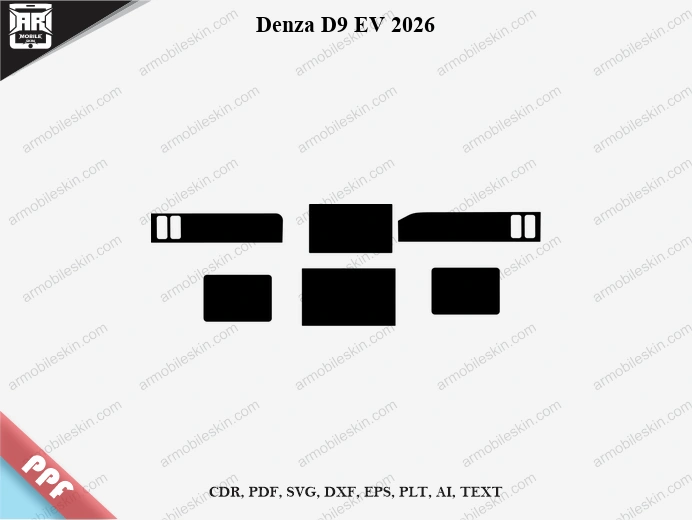 Denza D9 EV 2026 Car Screen PPF Template Vector Cut File