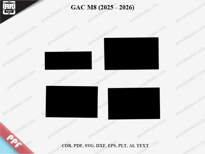 GAC M8 (2025 - 2026) Car Screen PPF Template Vector Cut File