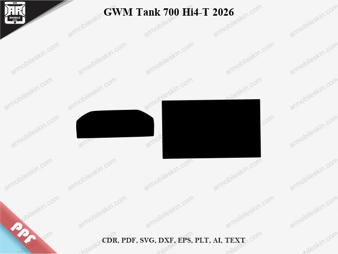 GWM Tank 700 Hi4-T 2026 Car Screen PPF Template Vector Cut File