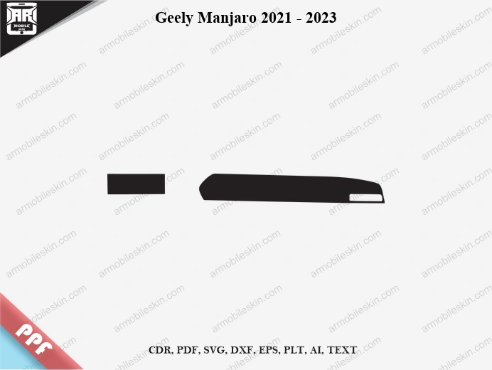 Geely Manjaro 2021 - 2023 Car Screen PPF Template Vector Cut File