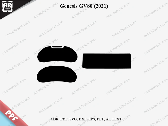 Genesis GV80 (2021) Car Screen PPF Template Vector Cut File