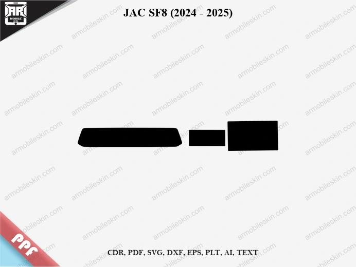 JAC SF8 (2024 – 2025) Car Screen PPF Template Vector Cut File