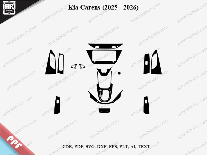 Kia Carens (2025 - 2026) Car Interior PPF Template