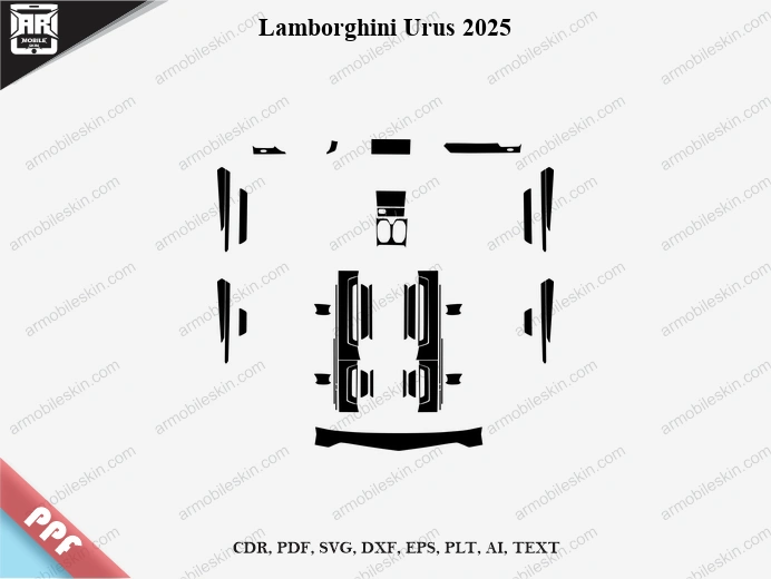 Lamborghini Urus 2025 Car Interior PPF Template