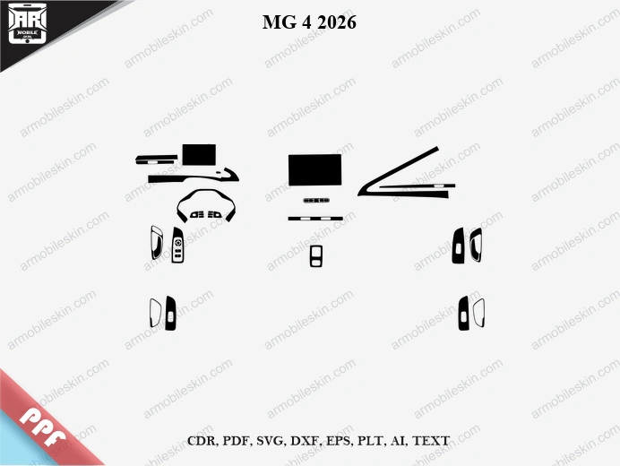 MG 4 2026 Car Interior PPF Template