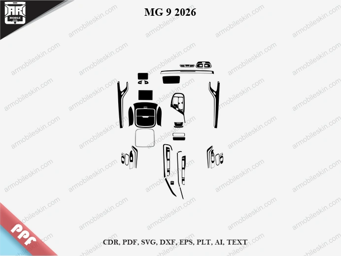 MG 9 2026 Car Interior PPF Template