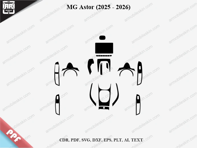 MG Astor (2025 - 2026) Car Interior PPF Template
