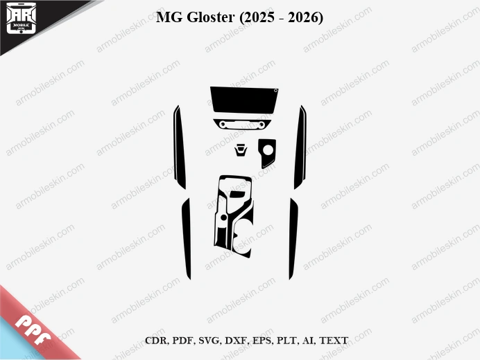 MG Gloster (2025 - 2026) Car Interior PPF Template