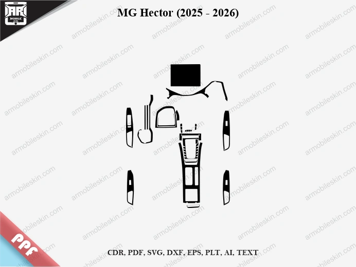 MG Hector (2025 - 2026) Car Interior PPF Template