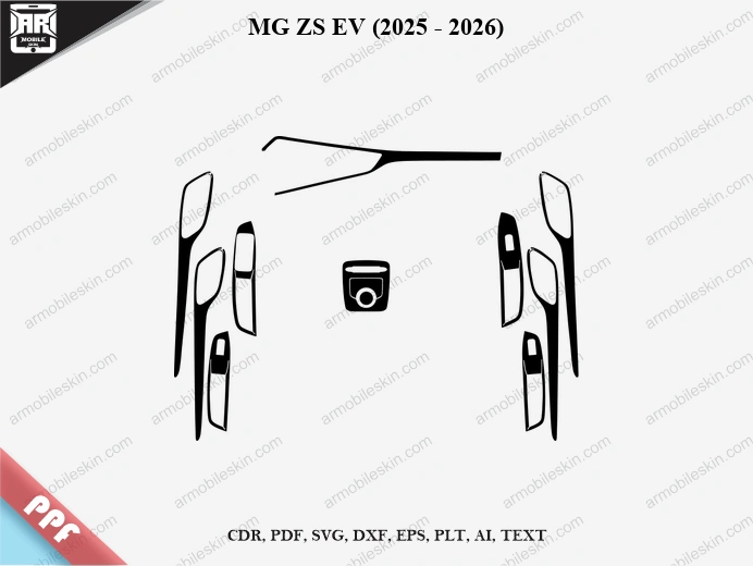 MG ZS EV (2025 - 2026) Car Interior PPF Template