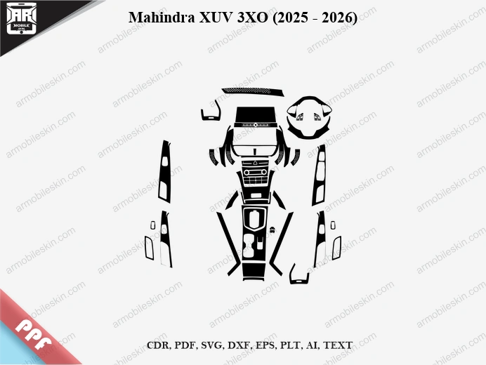 Mahindra XUV 3XO (2025 – 2026) Car Interior PPF Template