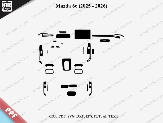 Mazda 6e (2025 - 2026) Car Interior PPF Template