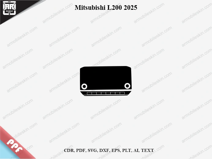 Mitsubishi L200 2025 Car Screen PPF Template Vector Cut File