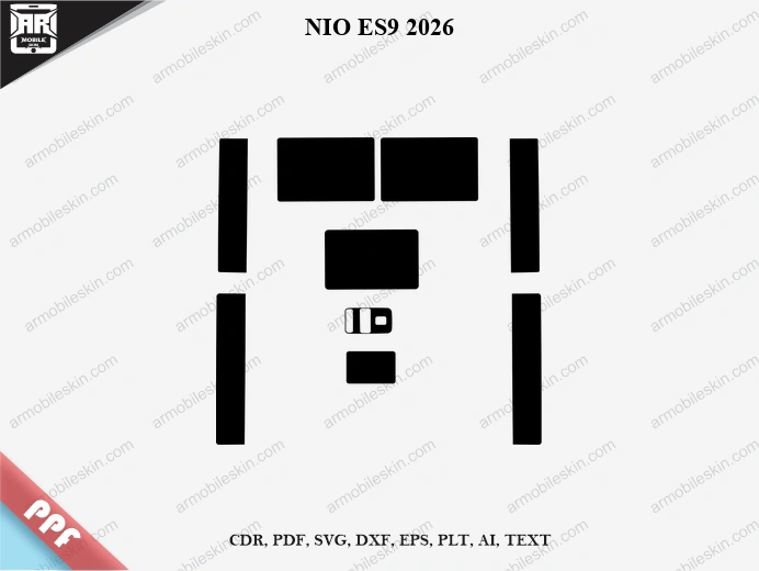 NIO ES9 2026 Car Interior PPF Template