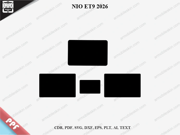 NIO ET9 2026 Car Screen PPF Template Vector Cut File