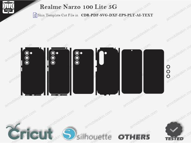 Realme Narzo 100 Lite 5G Skin Template Vector Cut File
