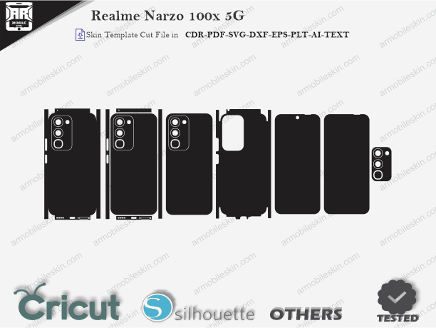Realme Narzo 100x 5G Skin Template Vector Cut File