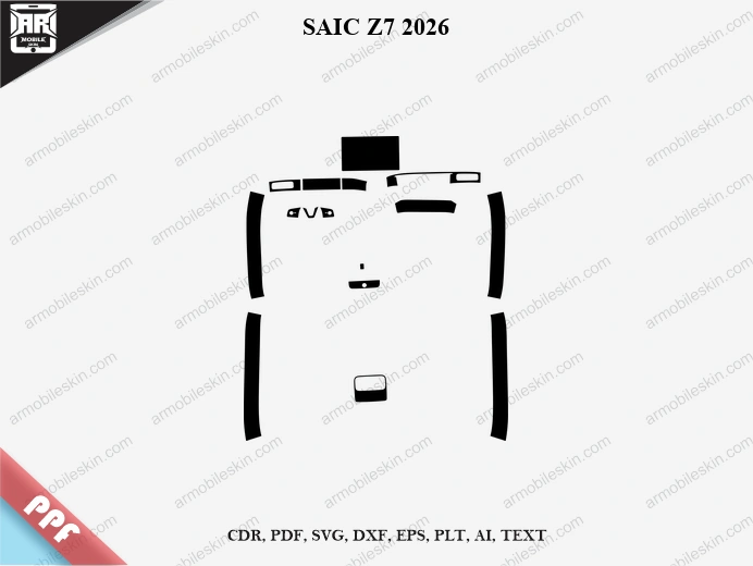 SAIC Z7 2026 Car Interior PPF Template