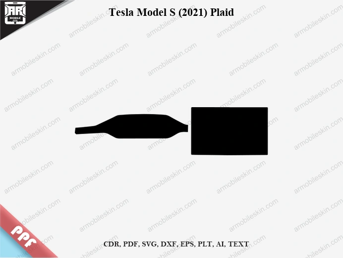 Tesla Model S (2021) Plaid Car Screen PPF Template Vector Cut File