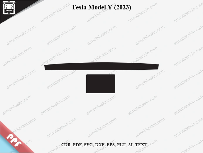 Tesla Model Y (2023) Car Screen PPF Template Vector Cut File