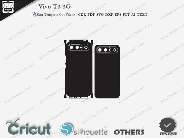 Vivo T5 5G Skin Template Vector Cut File