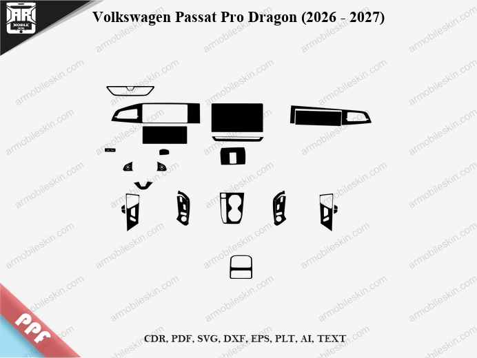 Volkswagen Passat Pro Dragon (2026 - 2027) Car Interior PPF Template